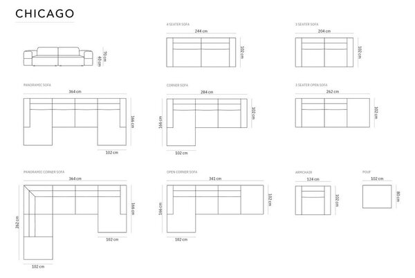 Beżowy narożnik (prawostronny) Chicago – Cosmopolitan Design