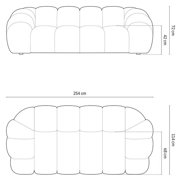 Jasnozielona sofa 254 cm Diana – Micadoni