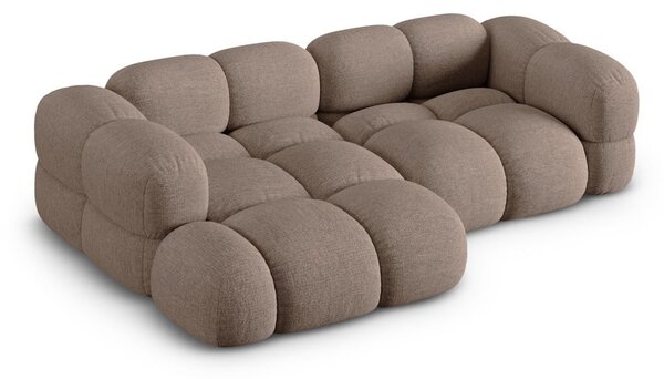 Brązowy narożnik (lewostronny/z szezlongiem) Loretto – Cosmopolitan Design