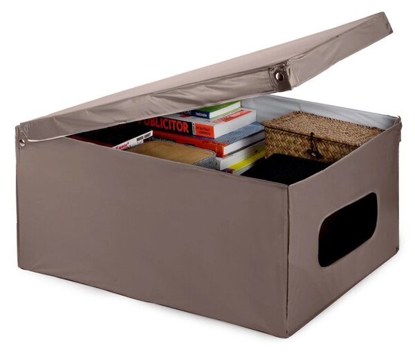 Compactor Pudełko do przechowywania składane z pokrywą SMART, 50 x 40 x 25 cm, taupe, S