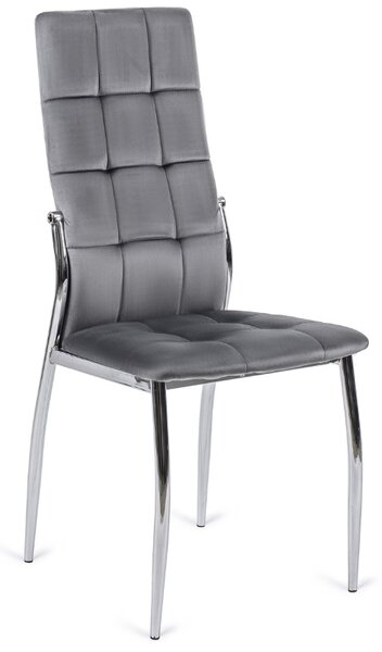 Krzesło tapicerowane do jadalni k416 welurowe ciemny popiel