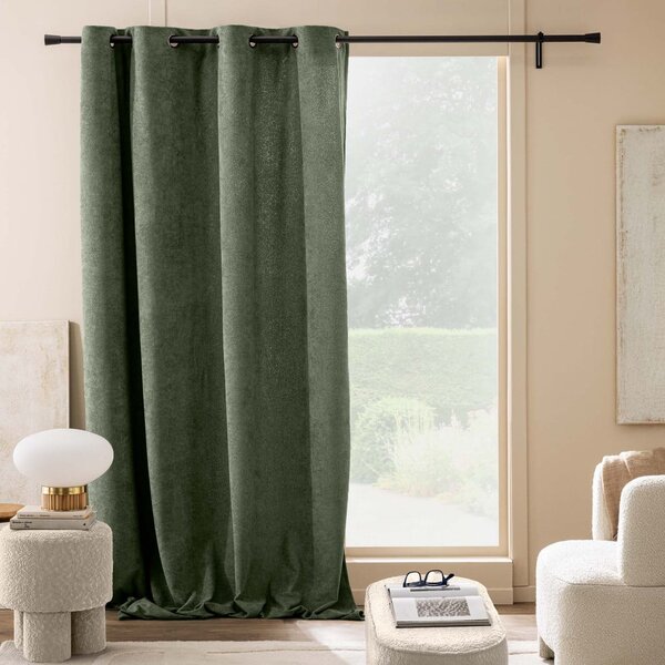 Zielona zasłona z materiału bouclé 140x260 cm Winona – douceur d'intérieur