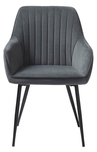 Szare tapicerowane fotele jadalniane zestaw z podłokietnikami 2 szt. Nolan Stripe – Unique Furniture