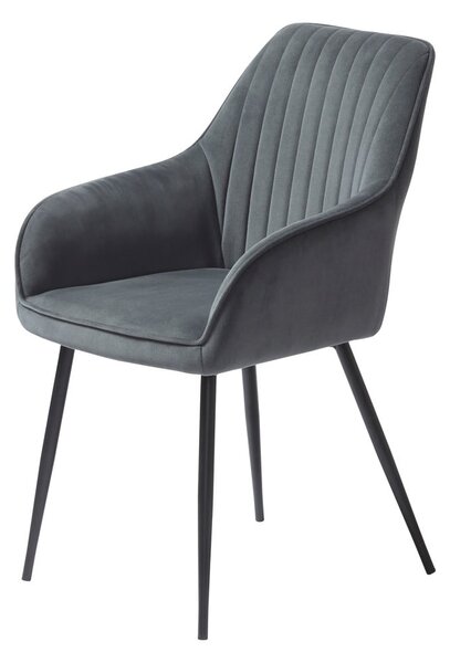 Szare tapicerowane fotele jadalniane zestaw z podłokietnikami 2 szt. Nolan Stripe – Unique Furniture