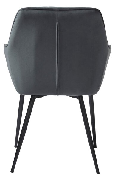 Szare tapicerowane fotele jadalniane zestaw z podłokietnikami 2 szt. Nolan Stripe – Unique Furniture