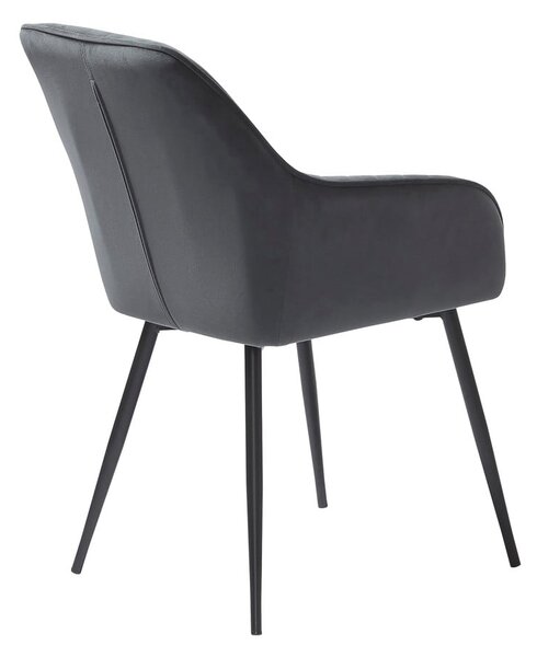 Szare tapicerowane fotele jadalniane zestaw z podłokietnikami 2 szt. Nolan Stripe – Unique Furniture