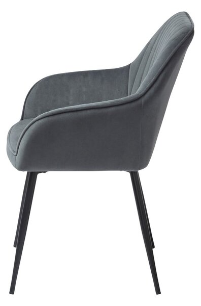Szare tapicerowane fotele jadalniane zestaw z podłokietnikami 2 szt. Nolan Stripe – Unique Furniture