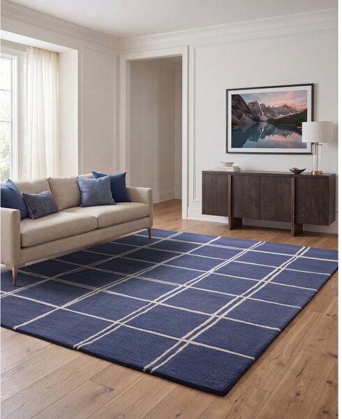 Niebieski wełniany dywan tkany ręcznie 160x230 cm – Asiatic Carpets