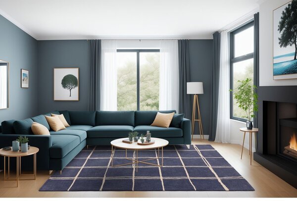 Niebieski wełniany dywan tkany ręcznie 160x230 cm – Asiatic Carpets