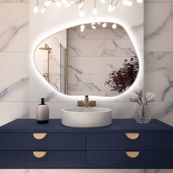 Lustro Asymetryczne Led STAIN I 50 x 36 cm Biały Ciepła