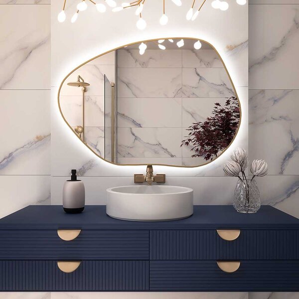 Lustro Asymetryczne Led STAIN I 50 x 36 cm Biały Ciepła