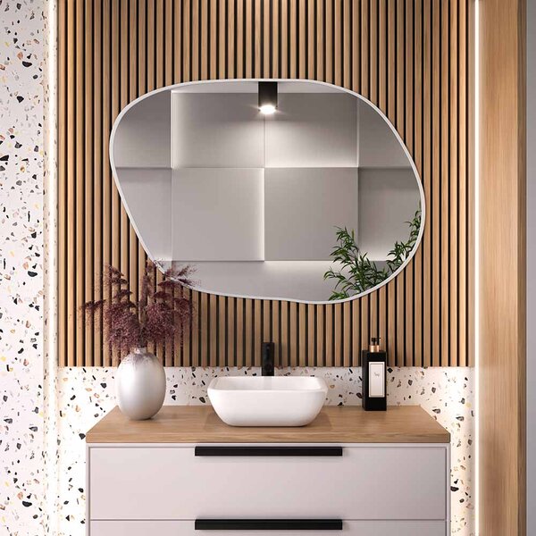 Lustro CONTORNO IV w Ramie 50 x 36 cm Biały