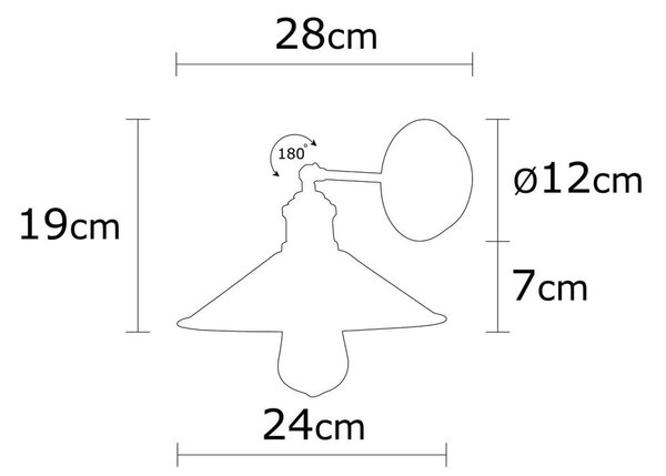 Czarny kinkiet ø 24 cm Berceste – Opviq lights