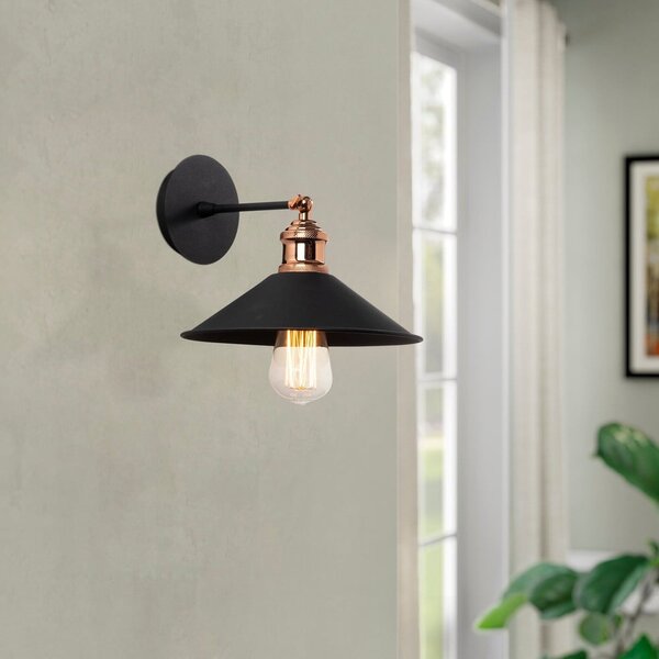Czarny kinkiet ø 24 cm Berceste – Opviq lights