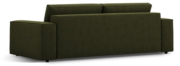 Ciemnozielona rozkładana sofa z materiału bouclé 247 cm Jodie – Micadoni Home