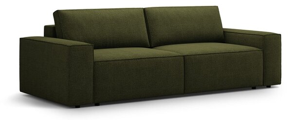 Ciemnozielona rozkładana sofa z materiału bouclé 247 cm Jodie – Micadoni Home