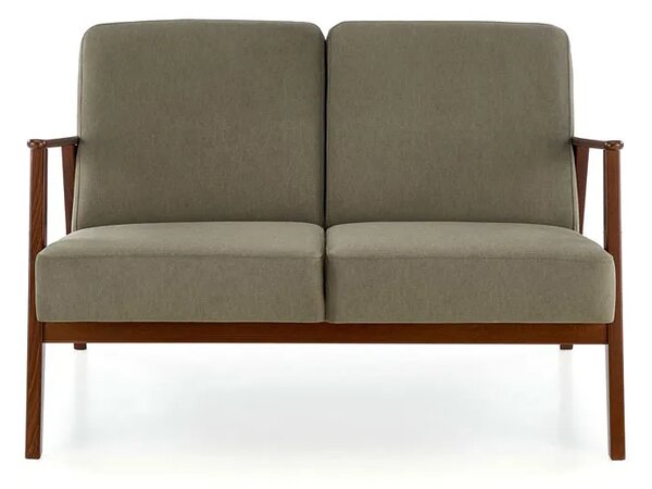 Oliwkowa drewniana sofa tapicerowana H9-D49