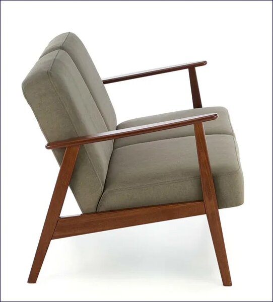 Oliwkowa drewniana sofa tapicerowana H9-D49
