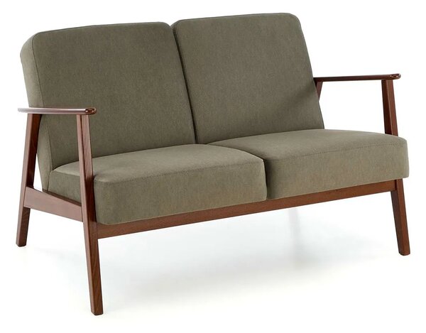 Oliwkowa drewniana sofa tapicerowana H9-D49