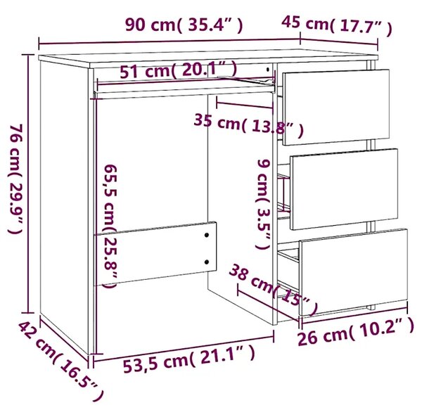 Białe biurko z szufladami Z0-F48
