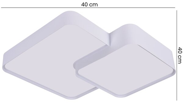 NOWOCZESNA LAMPA SUFITOWA PLAFON BIAŁY CUBO DUO D40