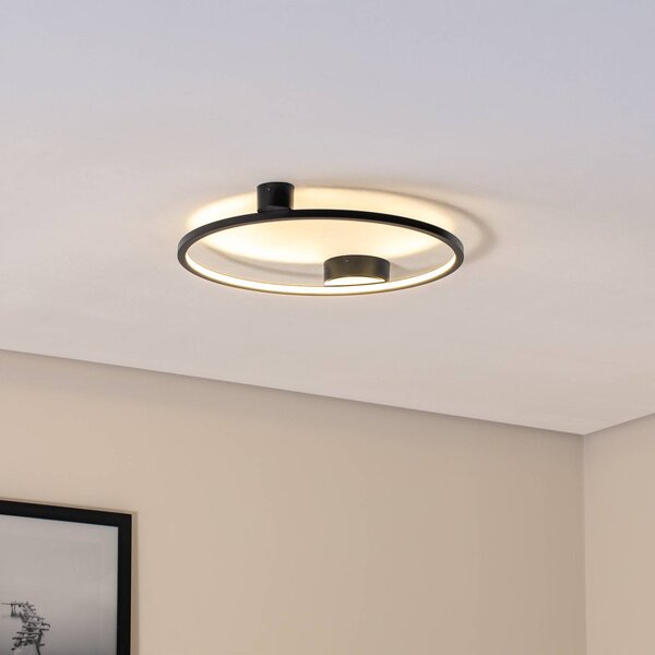 Lampa sufitowa LED Saturno Milagro Lighting, czarny, salon / jadalnia, aluminium, nowoczesny