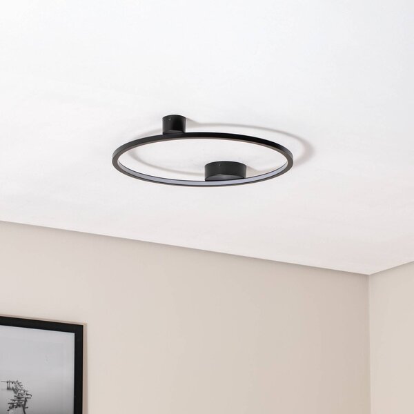 Lampa sufitowa LED Saturno Milagro Lighting, czarny, salon / jadalnia, aluminium, nowoczesny