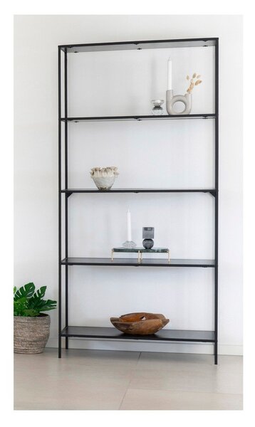 Czarny metalowy regał 80x170x36 cm Vita – House Nordic