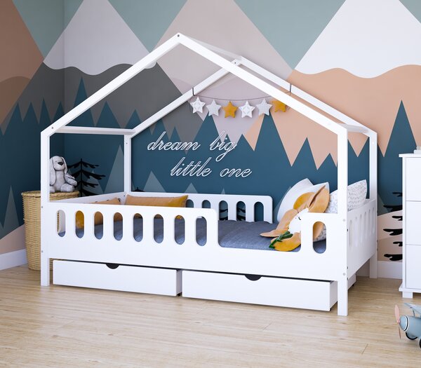 Łóżko dziecięce MINI HOME 160x80 - Białe