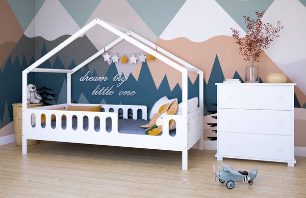 Łóżko dziecięce MINI HOME 160x80 - Białe