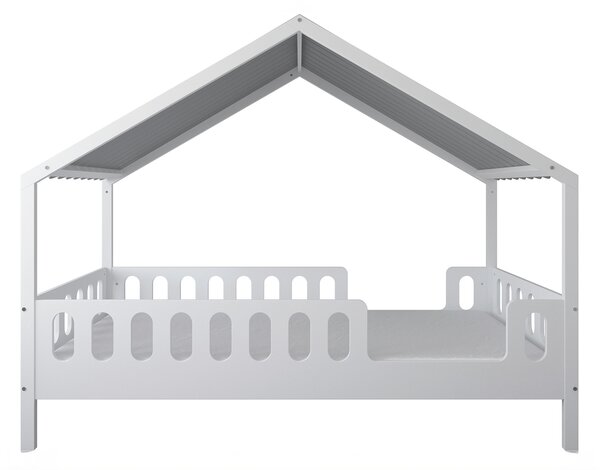Łóżko dziecięce MINI HOME 200x90 z daszkiem - Białe