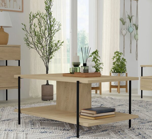 Minimalistyczna ława z półką dąb cremona S4-W30