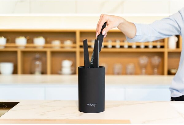 Czarny blok na noże Vialli Design Universal