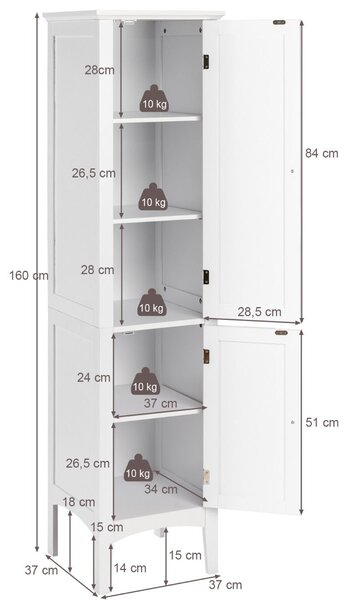 Wysoka szafka łazienkowa 160cm