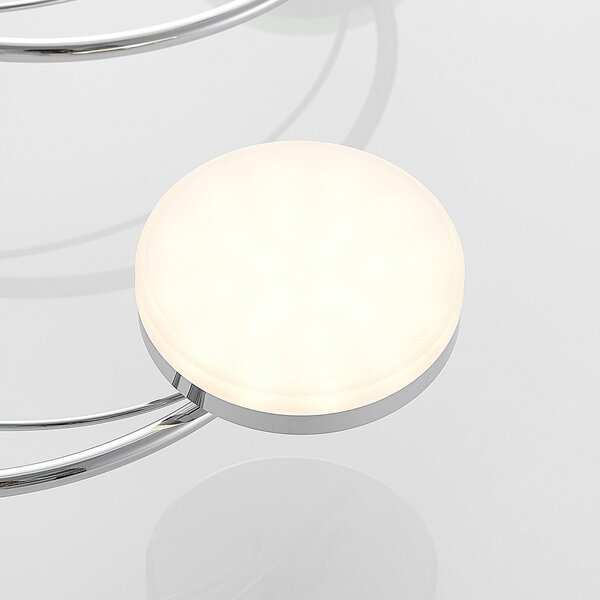 Lampa sufitowa LED Rouven Lindby, chromowy / srebrny, salon / jadalnia, metal, nowoczesny