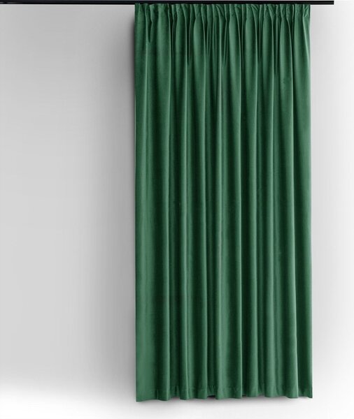 Zielona aksamitna zasłona częściowo zaciemniająca (dimout) 140x250 cm Velto – Filumi