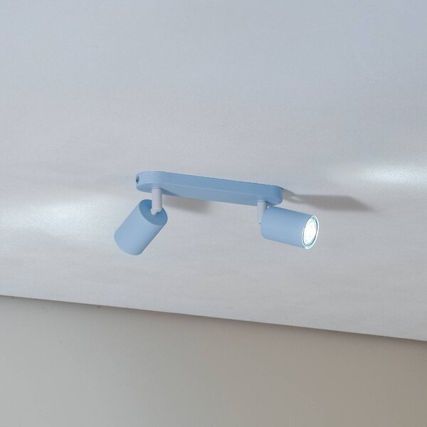 Reflektor sufitowy Livia, jasnoniebieski, 35 cm, 2-punktowa, metal, GU10 Livia TK Lighting, możliwość ściemniania, niebieski, pokój dziecięcy, metal