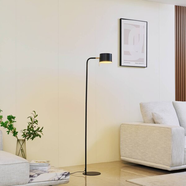 Lampa stojąca Kaida Lindby, czarny, salon / jadalnia, metal, nowoczesny