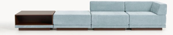 Sofa modułowa ze stolikiem kawowym i pufem Colin (4-osobowa)