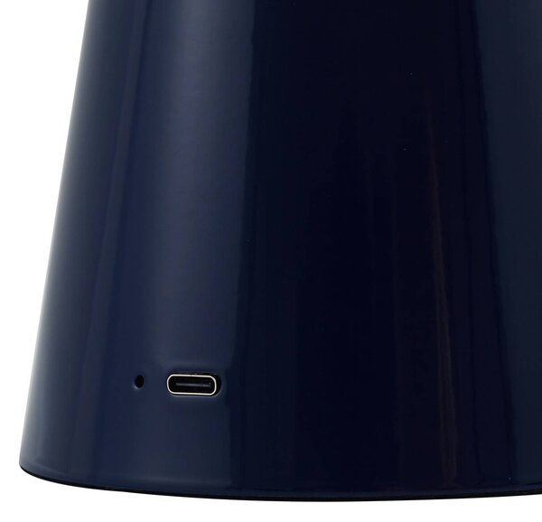 Lampa stołowa LED Nevijo Lindby, możliwość ściemniania, niebieski, salon / jadalnia, metal, nowoczesny
