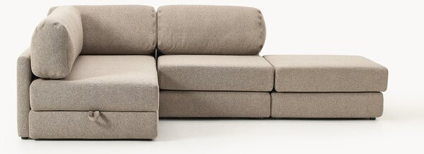 Narożna sofa rozkładana Bouclé z miejscem do przechowywania Ladina