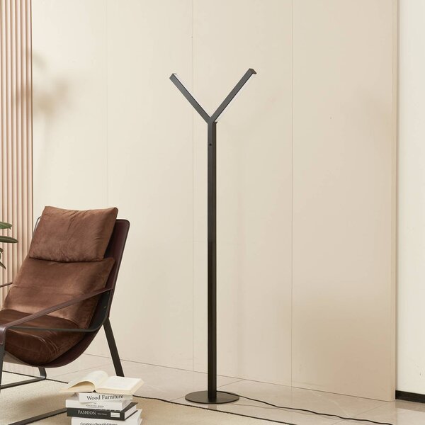 Lampa stojąca LED Ilian Lucande, możliwość ściemniania, czarny, salon / jadalnia, metal, nowoczesny