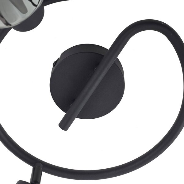 Lampa sufitowa Lindby Netty, szara, 3-punktowa, szkło Netty Lindby, możliwość ściemniania, aluminiowy / szary / cynkowy, salon / jadalnia, szkło, nowoczesny