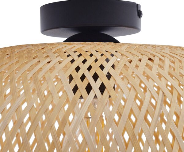Lampa sufitowa Kessia Lindby, możliwość ściemniania, jasne drewno, salon / jadalnia, bambus, dworkowy / rustykalny