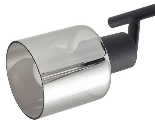Lampa sufitowa Lindby Netty, 4-punktowa, szary, szkło Netty Lindby, możliwość ściemniania, aluminiowy / szary / cynkowy, salon / jadalnia, szkło, nowoczesny