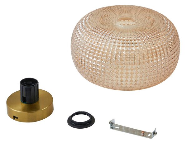 Lampa sufitowa Hildur Lindby, możliwość ściemniania, kremowy / amber, salon / jadalnia, szkło