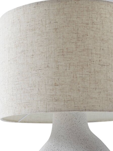 Lampa stołowa Thalassia Lindby, biały / opal, salon / jadalnia, tkanina / materiał / jedwab, skandynawski