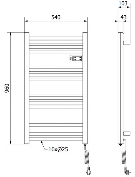 Mexen Aran grzejnik elektryczny 960 x 500 mm, 500 W, biały - W306-0960-540-00-20