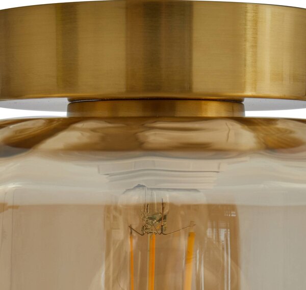 Lampa sufitowa Hildur Lindby, możliwość ściemniania, kremowy / amber, salon / jadalnia, szkło
