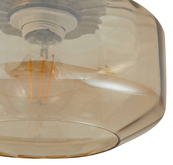 Lampa sufitowa Hildur Lindby, możliwość ściemniania, kremowy / amber, salon / jadalnia, szkło